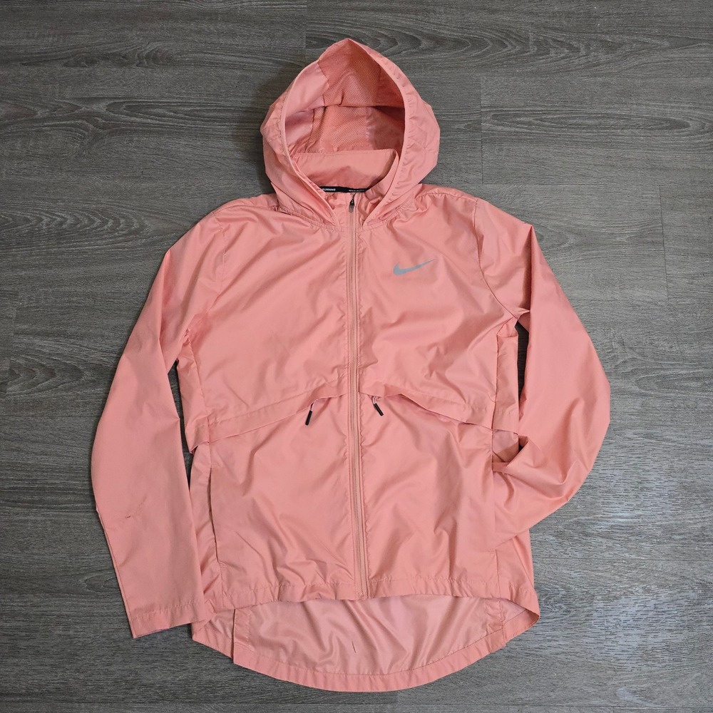 Nike Running Jacket Packable Lightweight Hooded‎ Peach Pink Women's Size Small